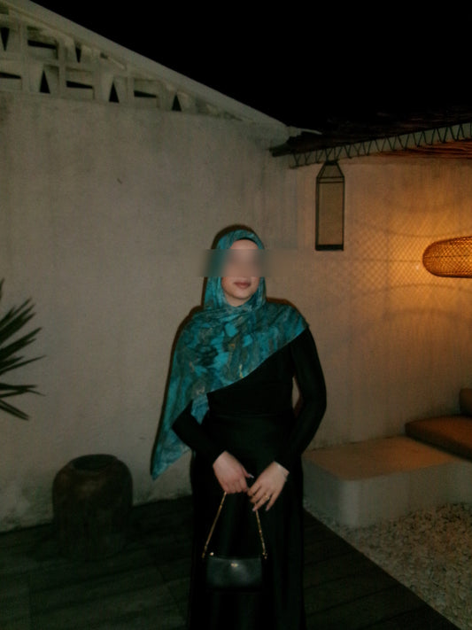 'Turquoise Muse' Printed Modal Hijab