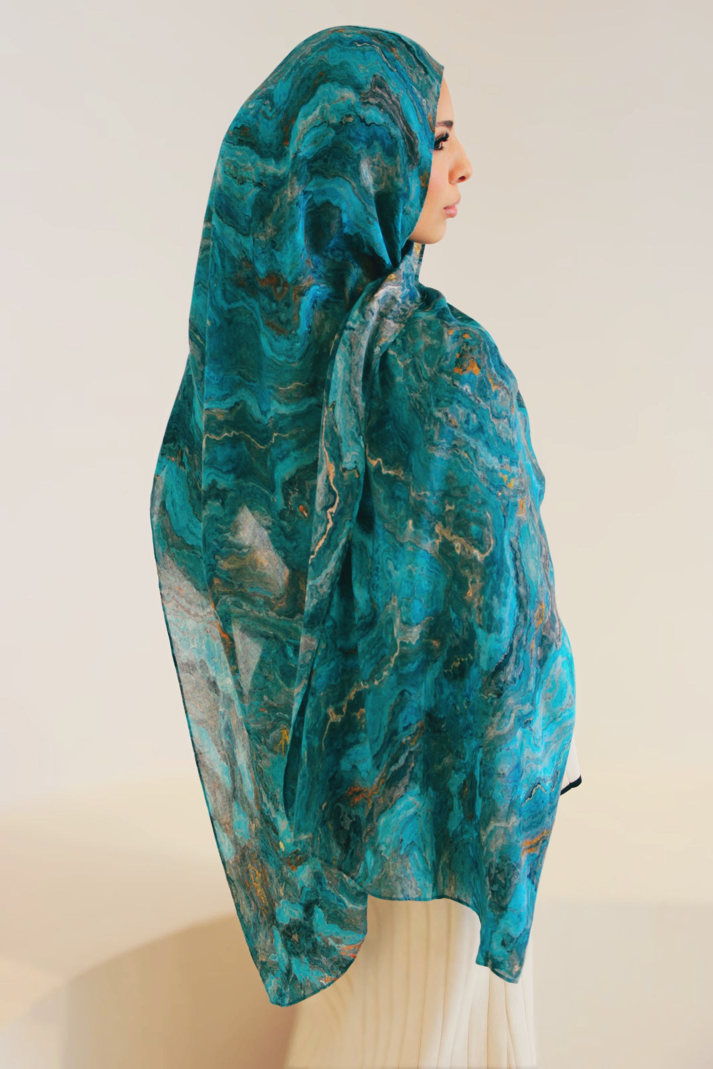 'Turquoise Muse' Printed Modal Hijab