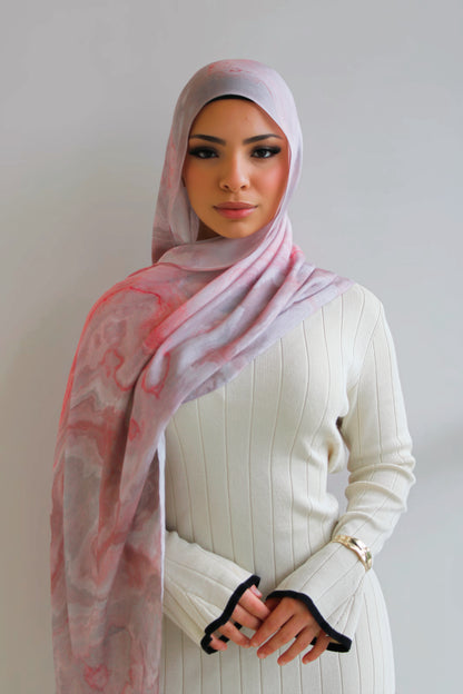 'Pink Desert' Printed Modal Hijab