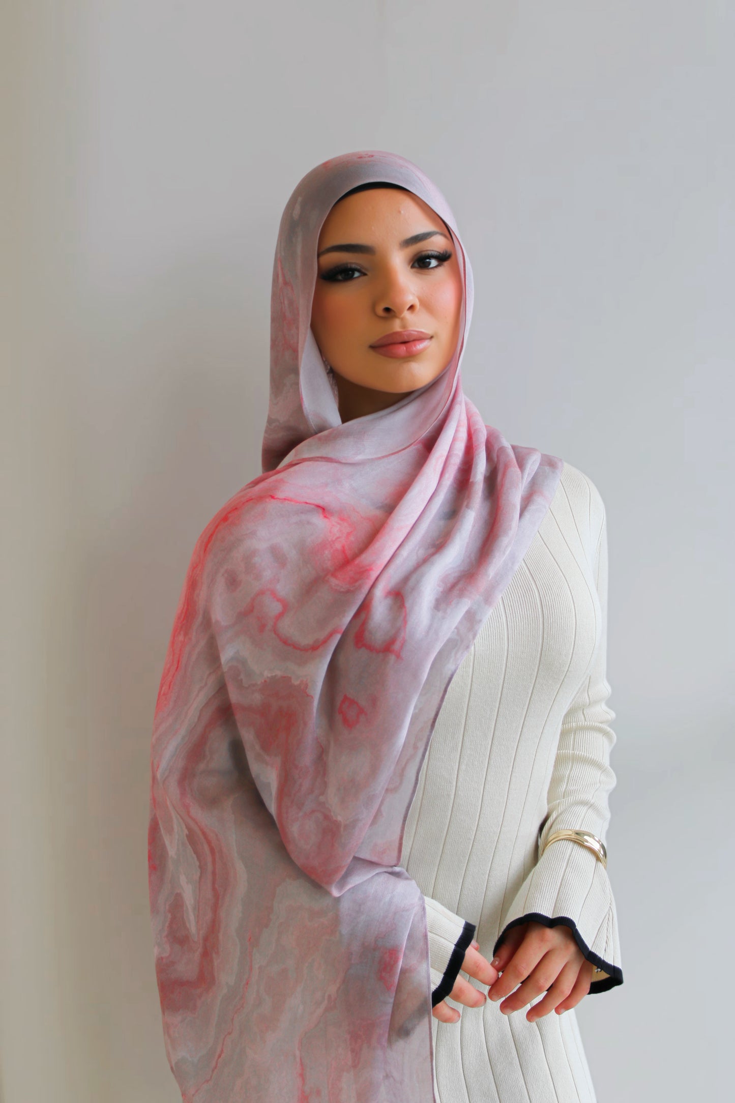 'Pink Desert' Printed Modal Hijab