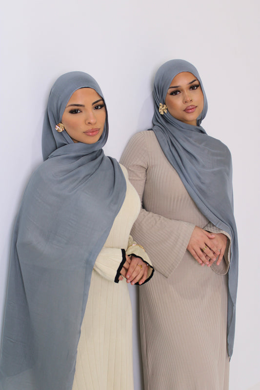 'Steel Blue' Premium Modal Hijab