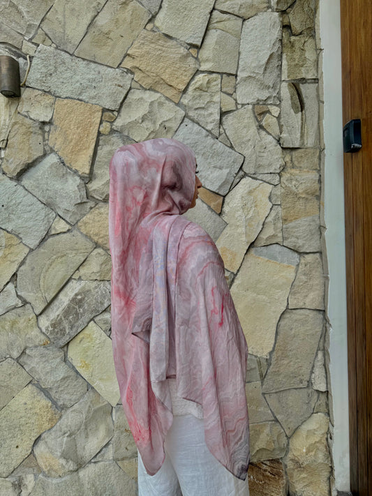 'Pink Desert' Printed Modal Hijab
