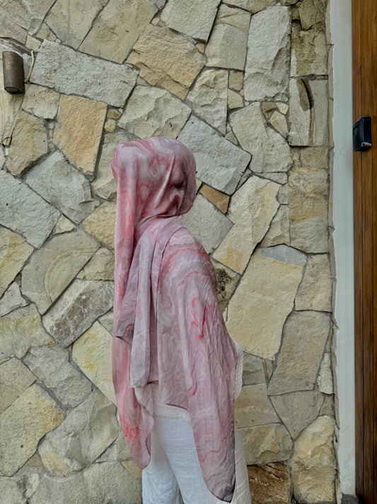 'Pink Desert' Printed Modal Hijab