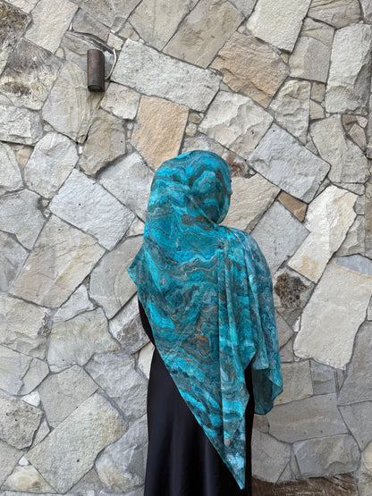 'Turquoise Muse' Printed Modal Hijab